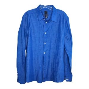 H&M Men’s Size XL Blue Slim Fit Long Sleeve Button Down Dress Shirt